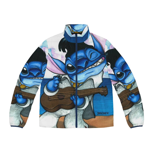 Cozy puffer jacket with Lilo & Stitch character illustration