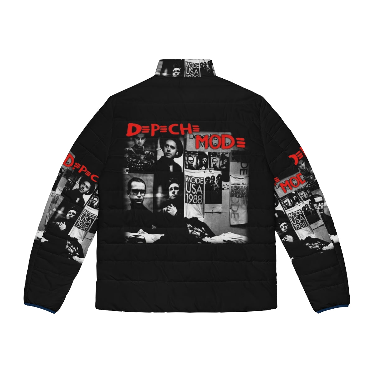 Depeche Mode inspired metal rock music puffer jacket - Back