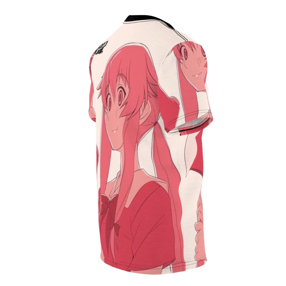 Mirai Nikki inspired anime t-shirt featuring Yuno Gasai - men right