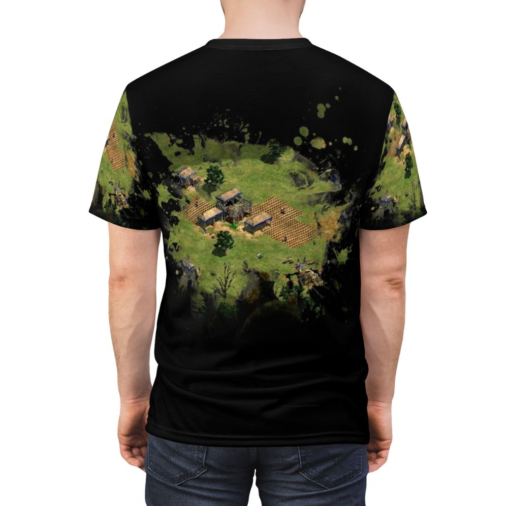 Vintage-style Age of Empires graphic t-shirt with a retro gaming design - men back