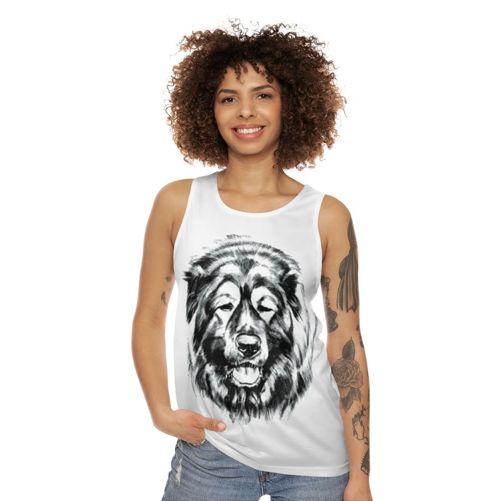 Russian Bear Dog Caucasian Shepherd Unisex Tank Top - women