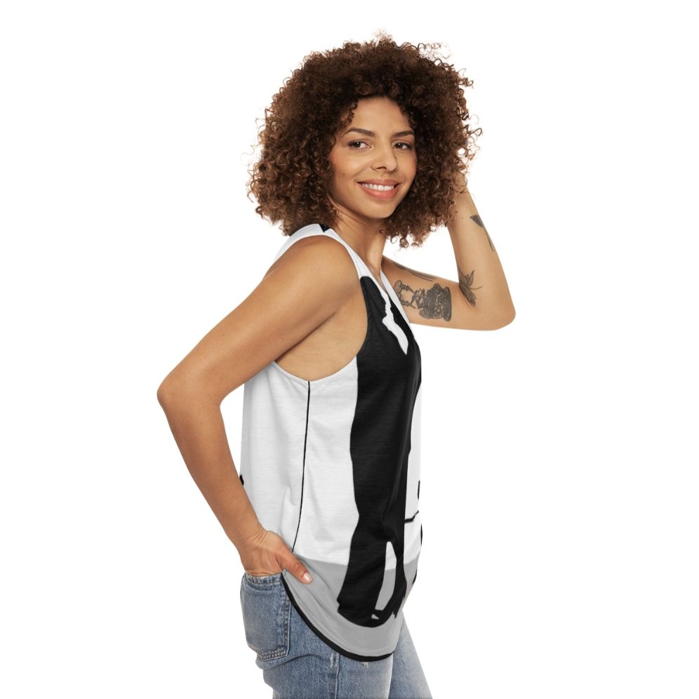 Unisex tank top with "The Thin Man" movie silhouette design - women side