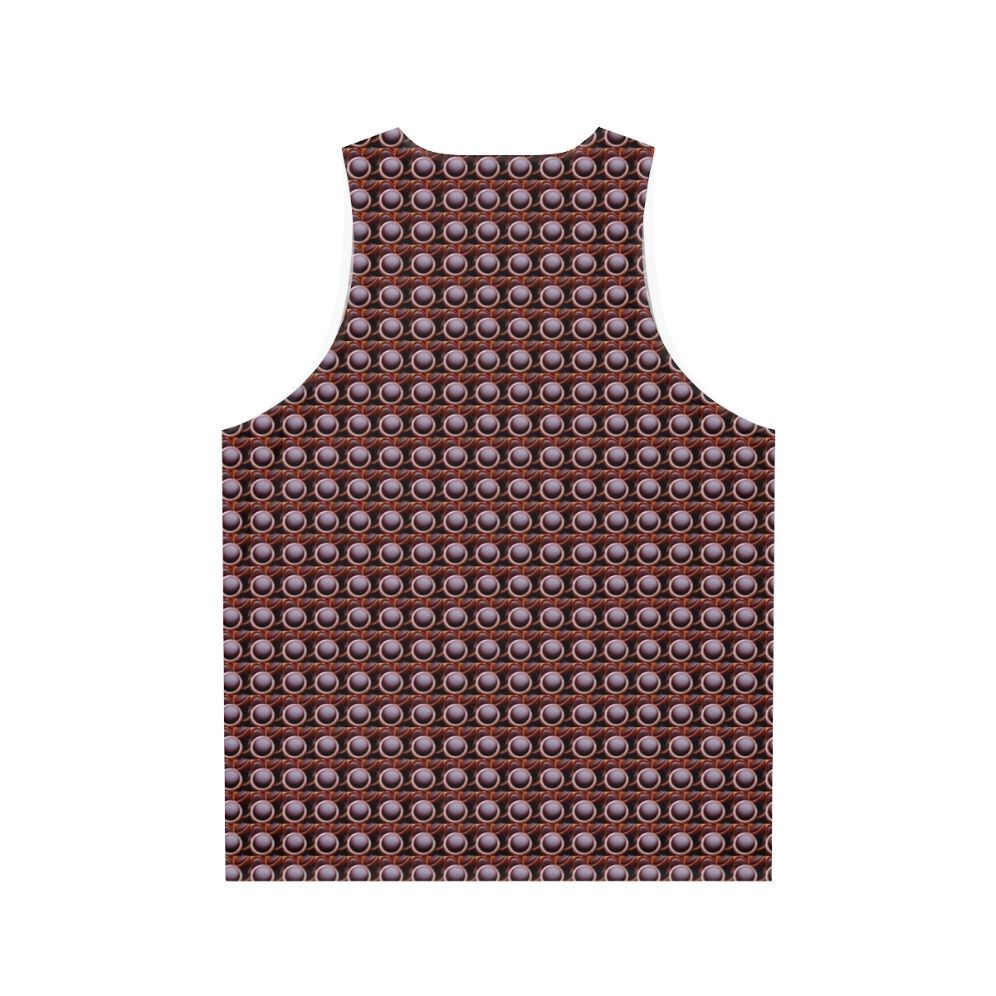 Toffifee unisex tank top with abstract blue rose pattern - Back