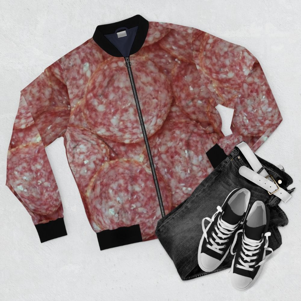 Italian Salami Bomber Jacket - Flat lay