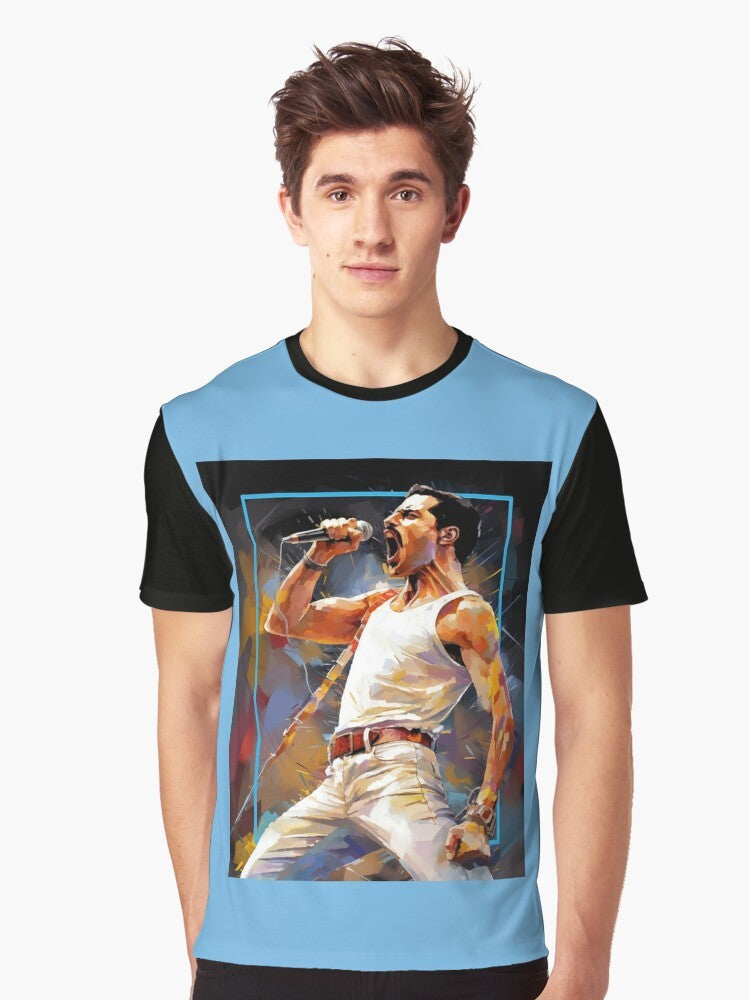 Freddie Mercury Queen graphic t-shirt with the text "Mercury Rising" - Men