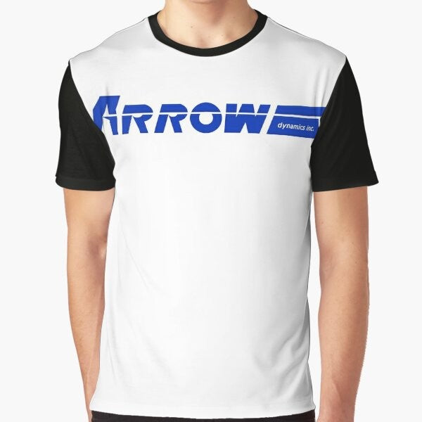 Retro "Legacy of Arrow" graphic design blue t-shirt