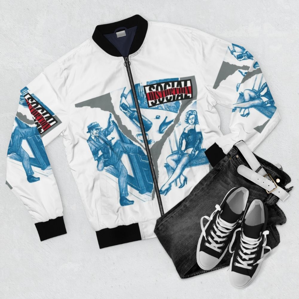 Social D Distortion Tour 2022 Bomber Jacket - Flat lay