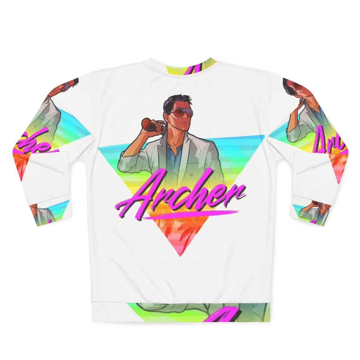 Archer Vice 80s Triangle Design Sweatshirt - Back