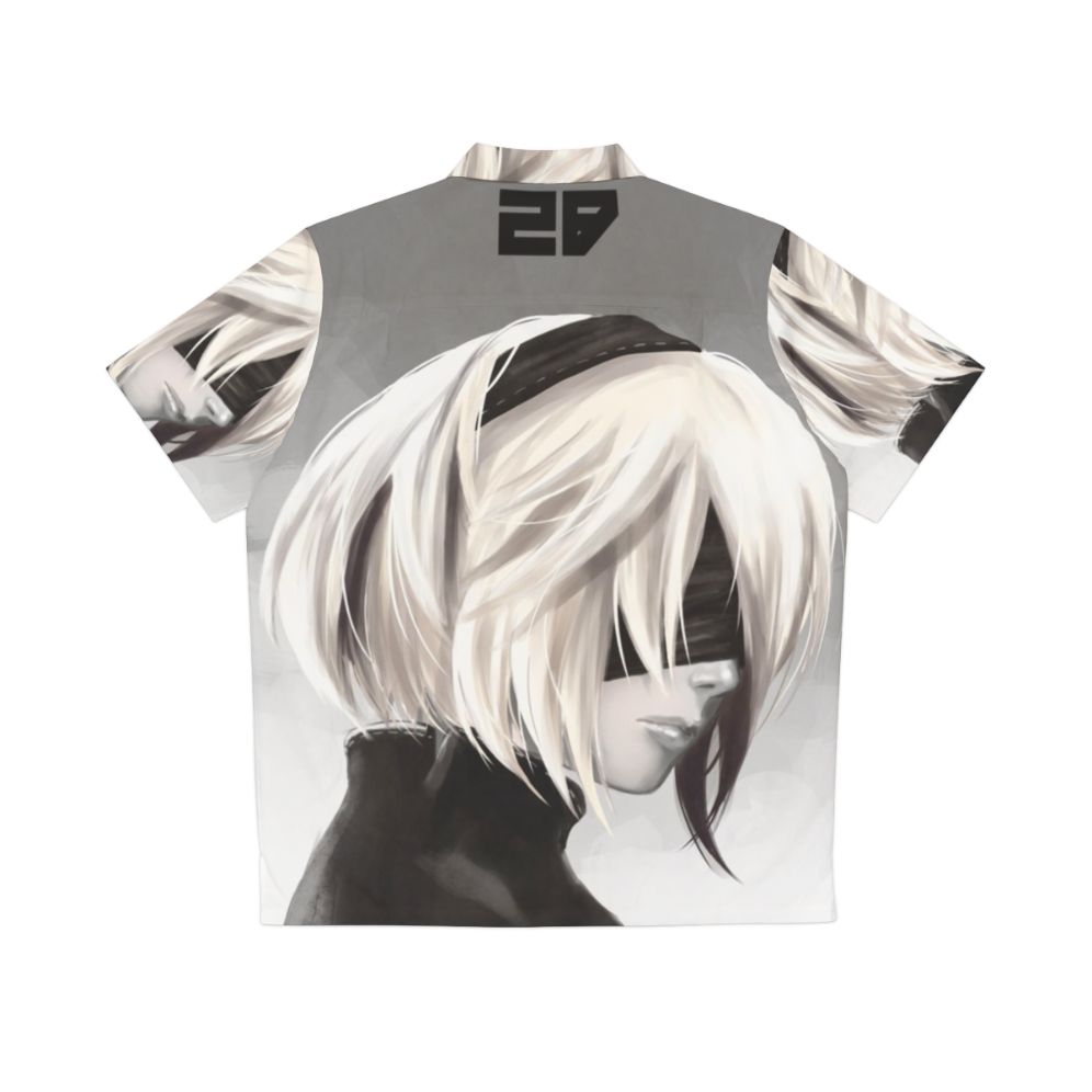 2B Nier Automata Inspired Hawaiian Shirt Digital Illustration - Back