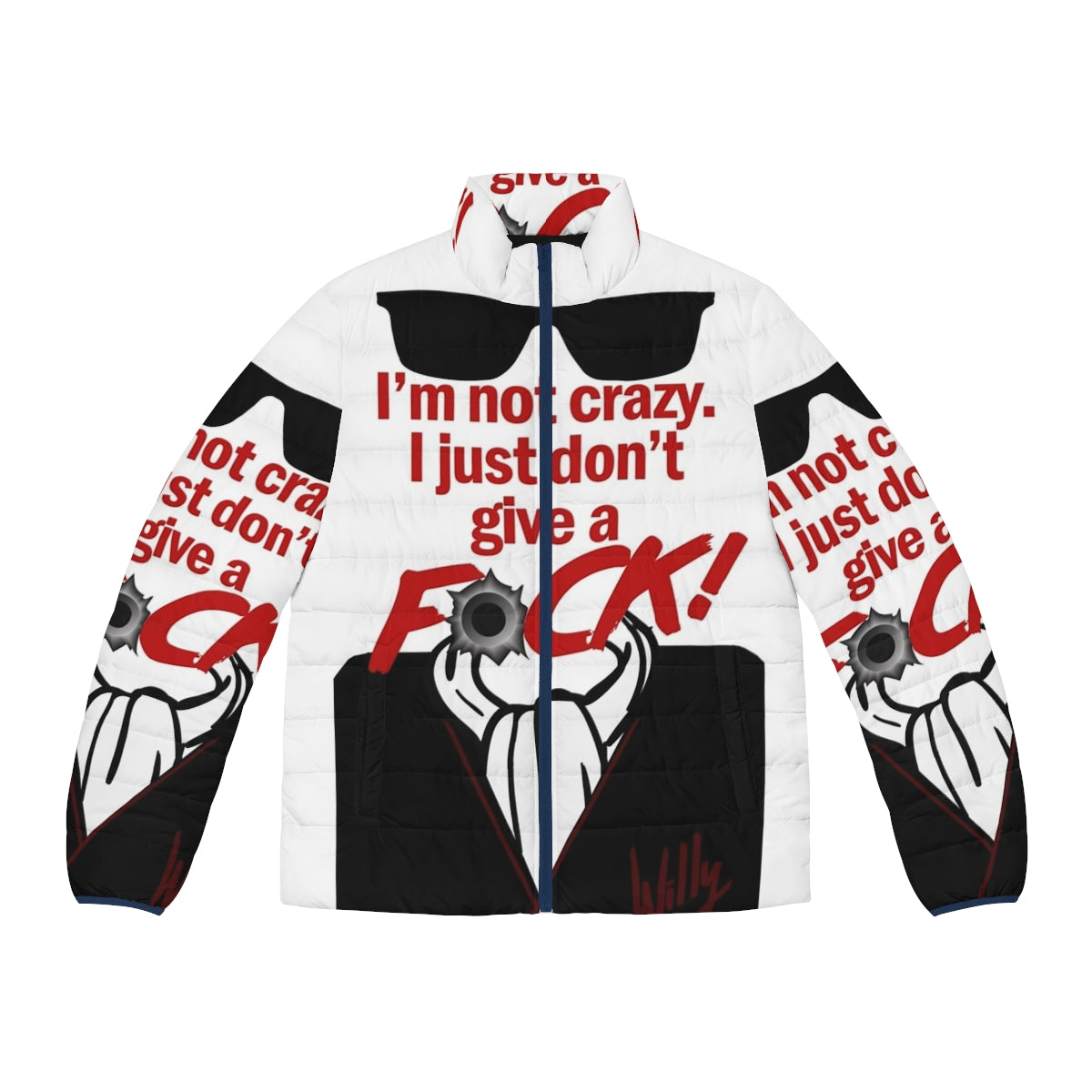 "I'm Not Crazy" Retro 80s Puffer Jacket with Night of the Comet Inspired Design