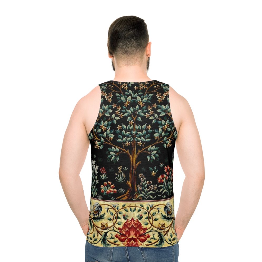 Midnight floral tapestry unisex tank top - men back