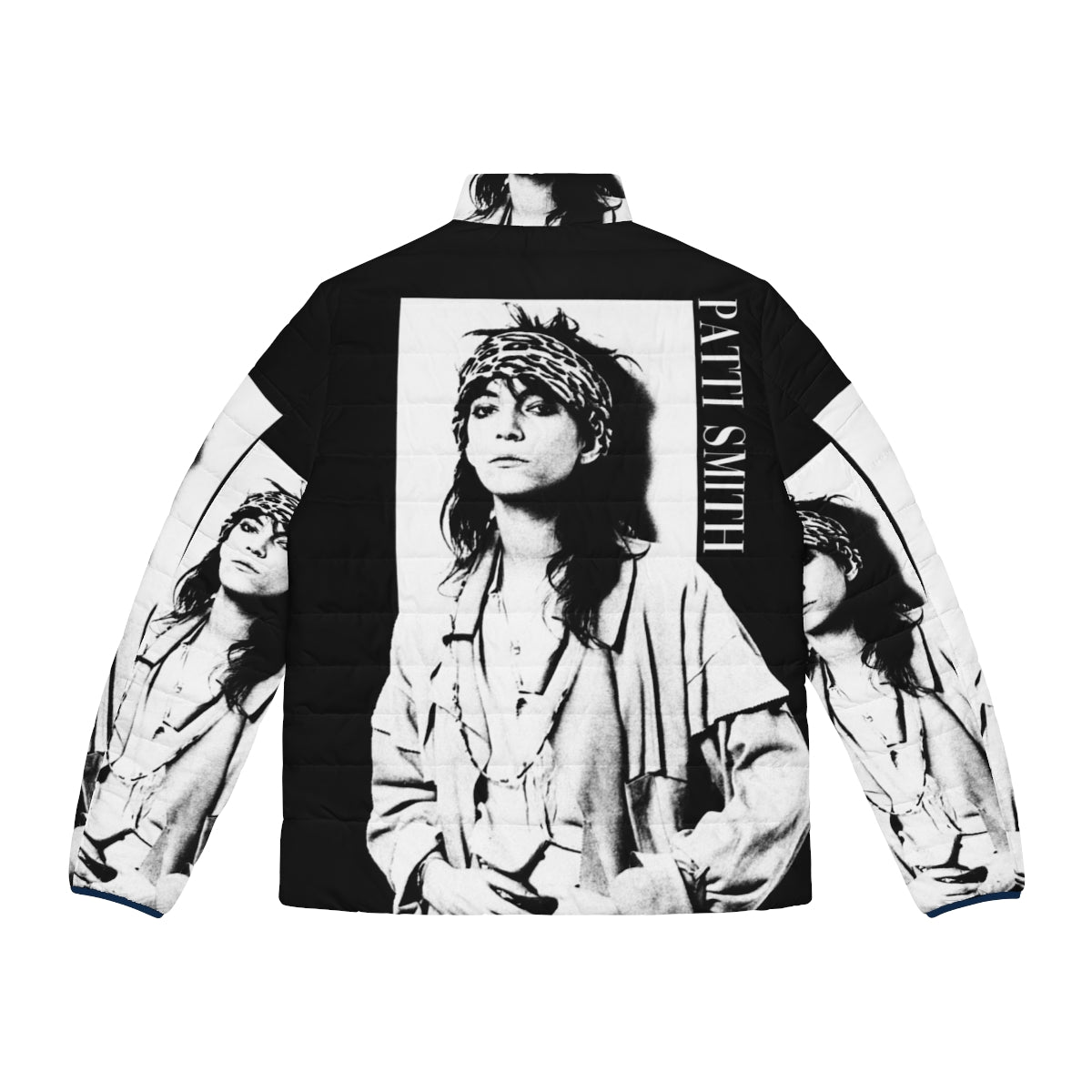 Patti Smith Retro Puffer Jacket featuring the iconic feminist musician - Back