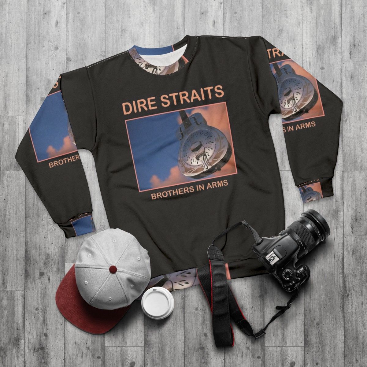 Dire Straits Sweatshirt - Vintage Graphic Design - flat lay