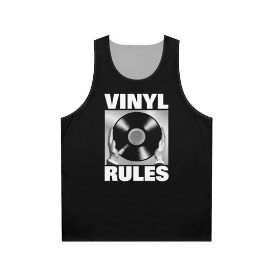 Retro vinyl rules unisex tank top