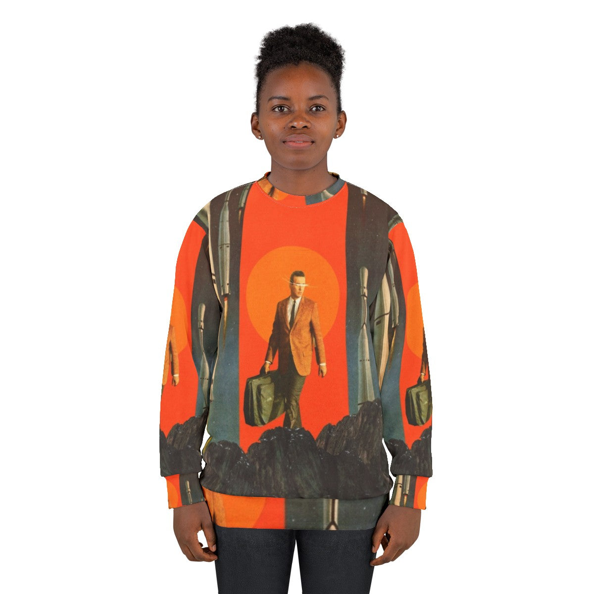 The Departure Sweatshirt - Retro Space Abstract Graphic Sweatshirt - women