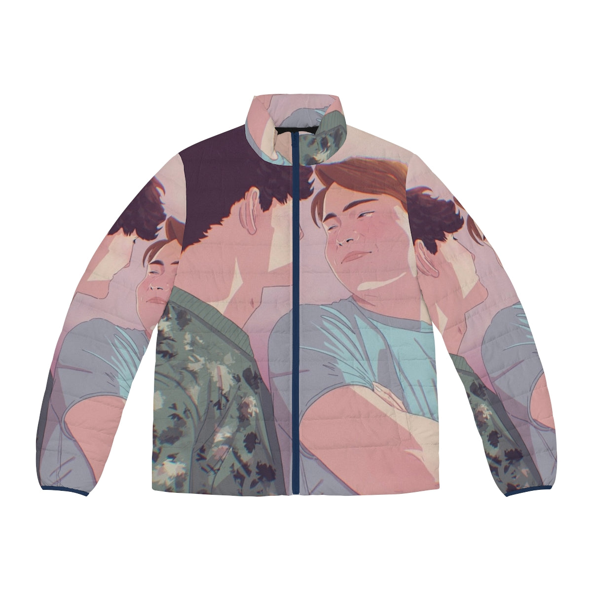 Heartstopper Charlie and Nick Puffer Jacket featuring the characters from the LGBT graphic novel and Netflix series