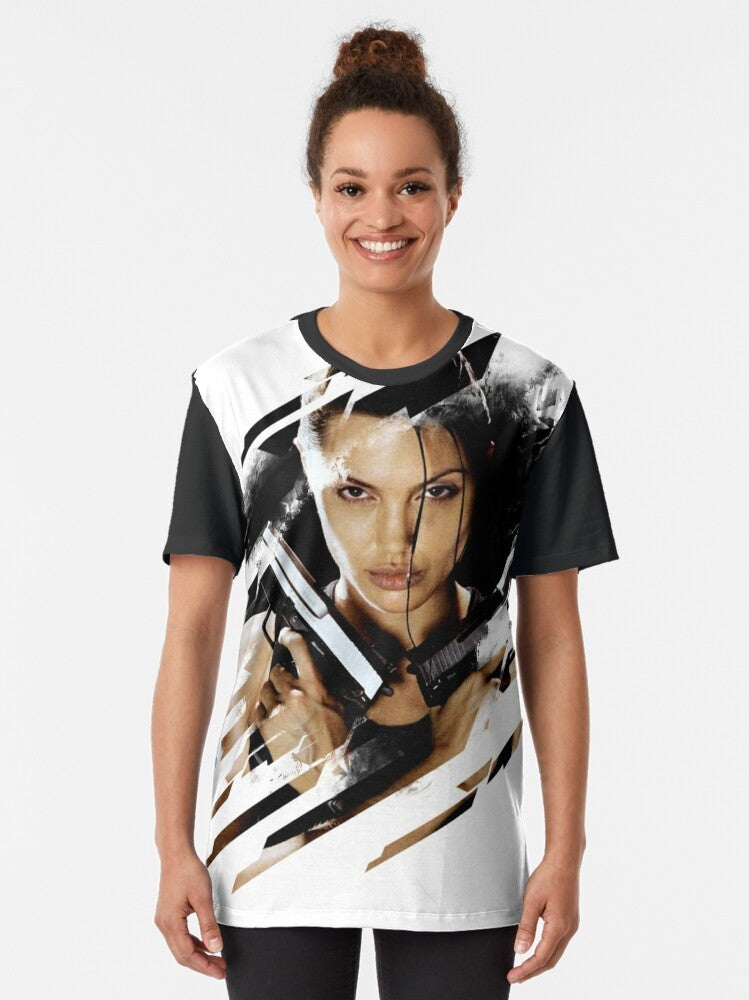 Lara Croft Tomb Raider graphic t-shirt featuring Angelina Jolie - Women