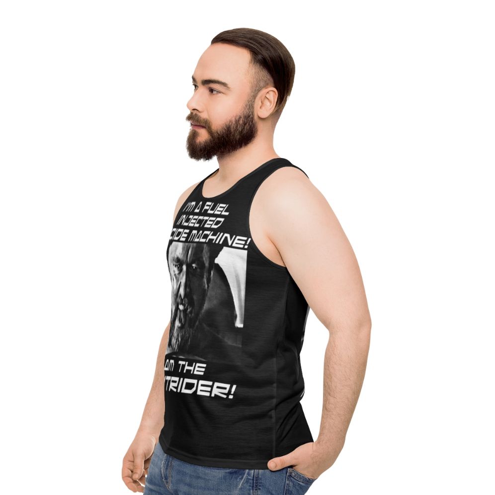 Unisex Nightrider tank top in post-apocalyptic fashion - men side