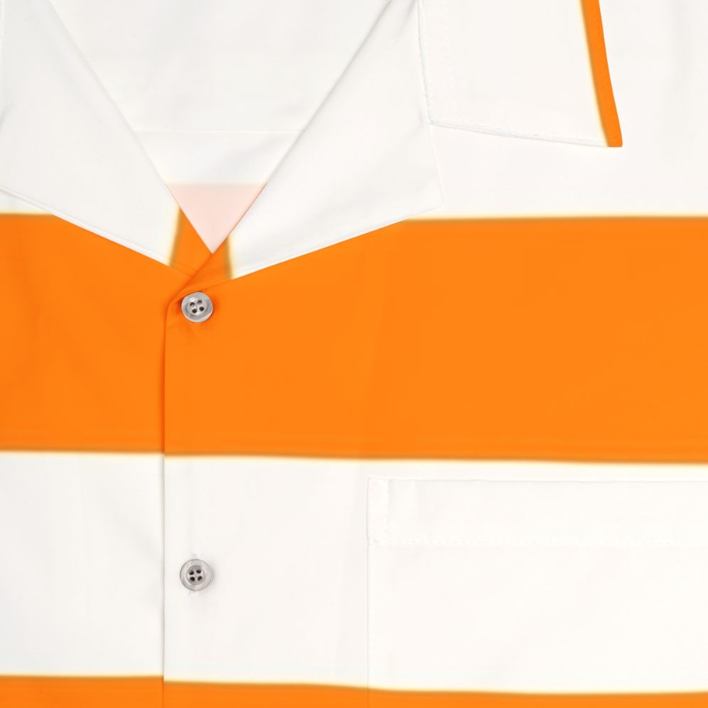 Orange and white striped Hawaiian shirt - Detail