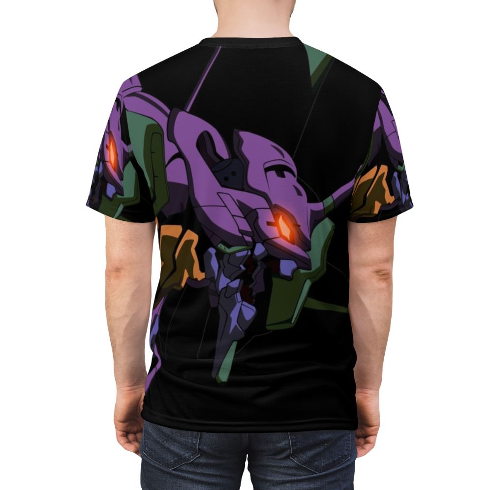 Evangelion Unit 01 inspired t-shirt featuring the iconic mecha from the Neon Genesis Evangelion anime series - men back