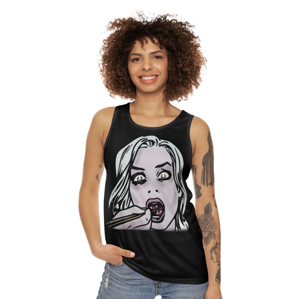 Izombie comic book style zombie tank top - women