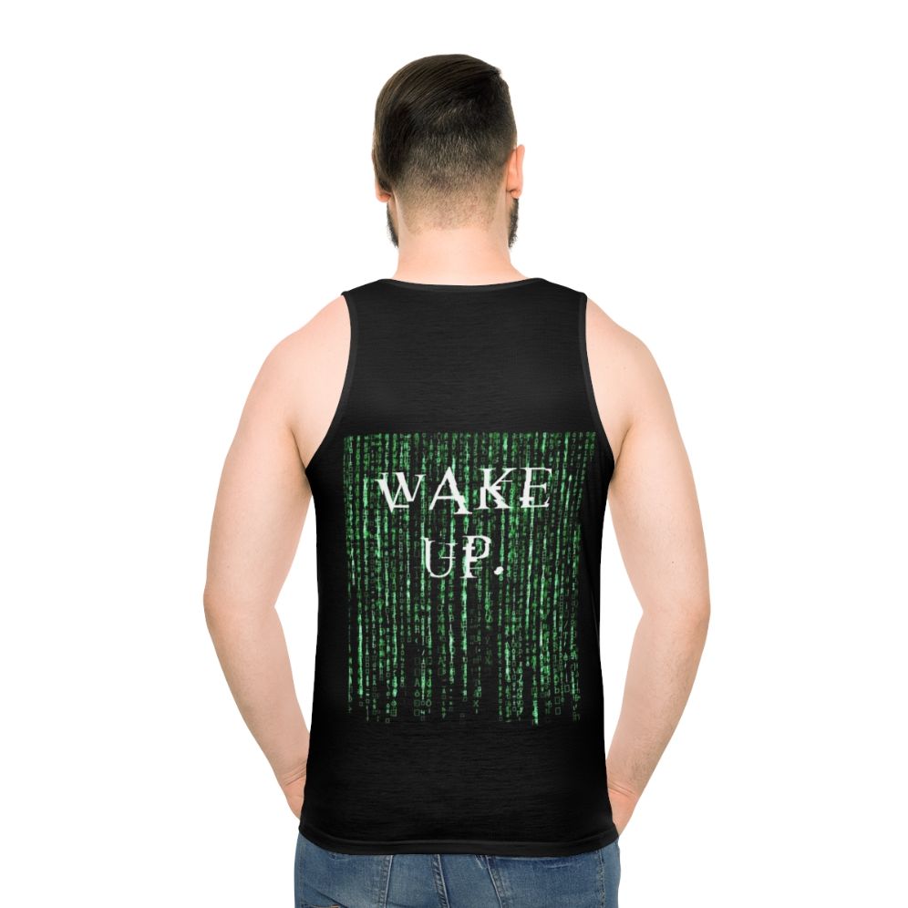 Matrix "Wake Up Neo" Unisex Tank Top - men back