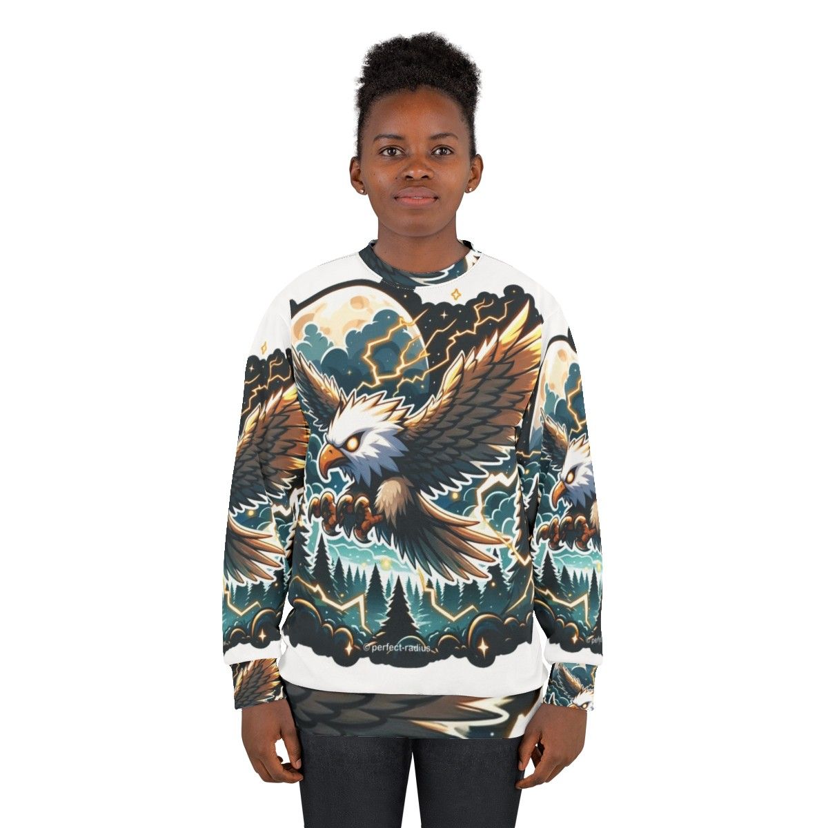 Legendary thunder eagle fantasy graphic sweatshirt - women