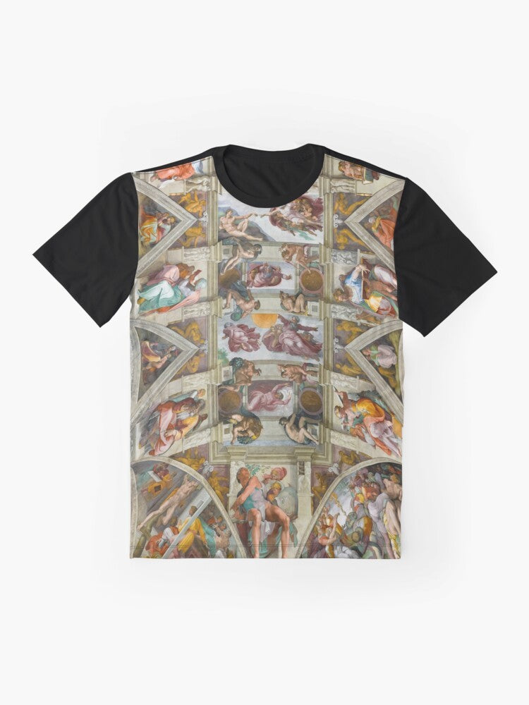 Graphic T-Shirt featuring Michelangelo's Sistine Chapel Artwork - Flat lay