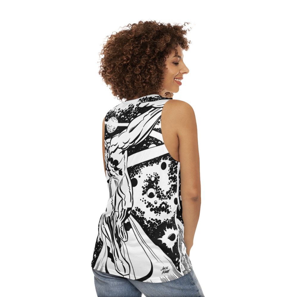 Silver Surfer cosmic superhero unisex tank top - women back