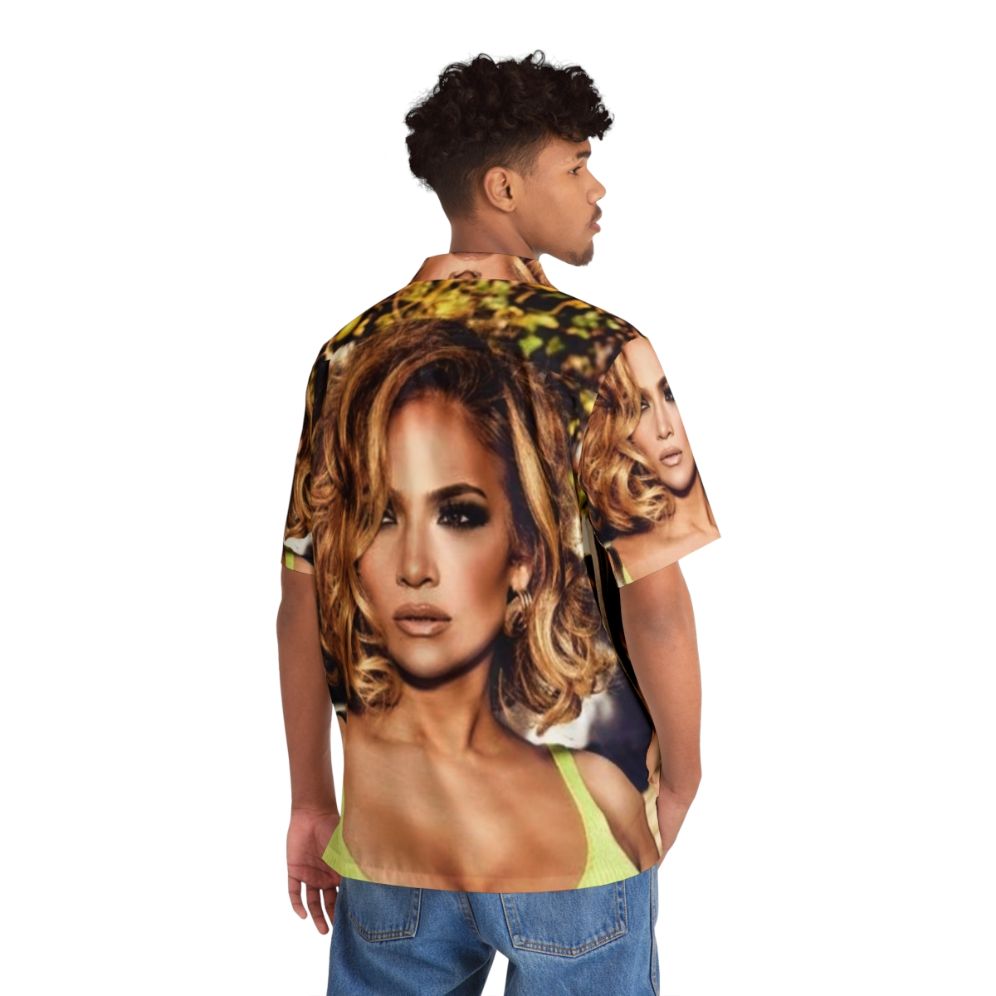 Jennifer Lopez wearing a tropical print Hawaiian shirt - People Back