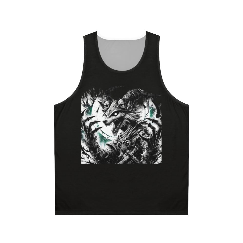 Furry art unisex tank top with animal print design