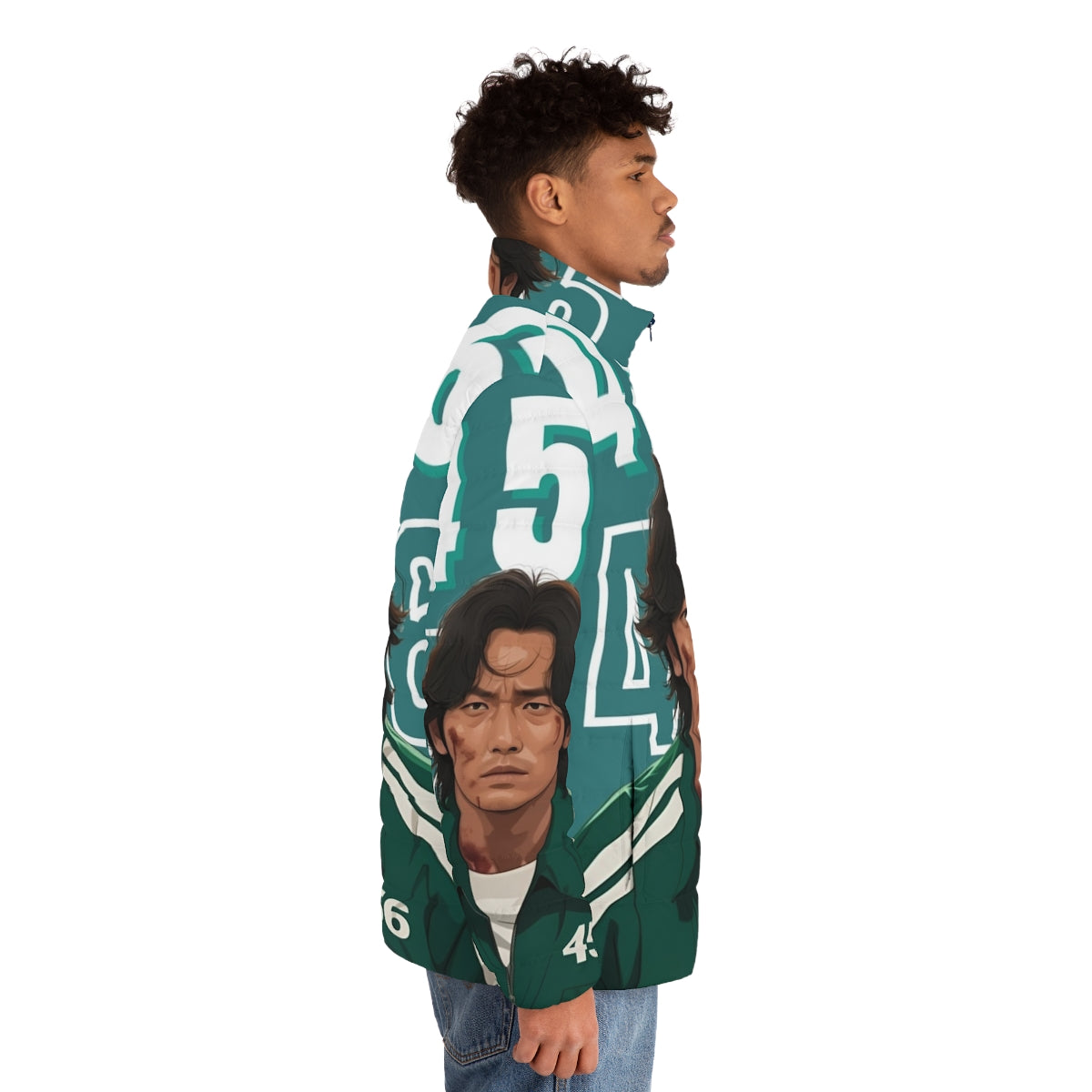 Squid Game Player 456 Seong Gi Hun Puffer Jacket 2 - Officially Licensed Merchandise - men side right