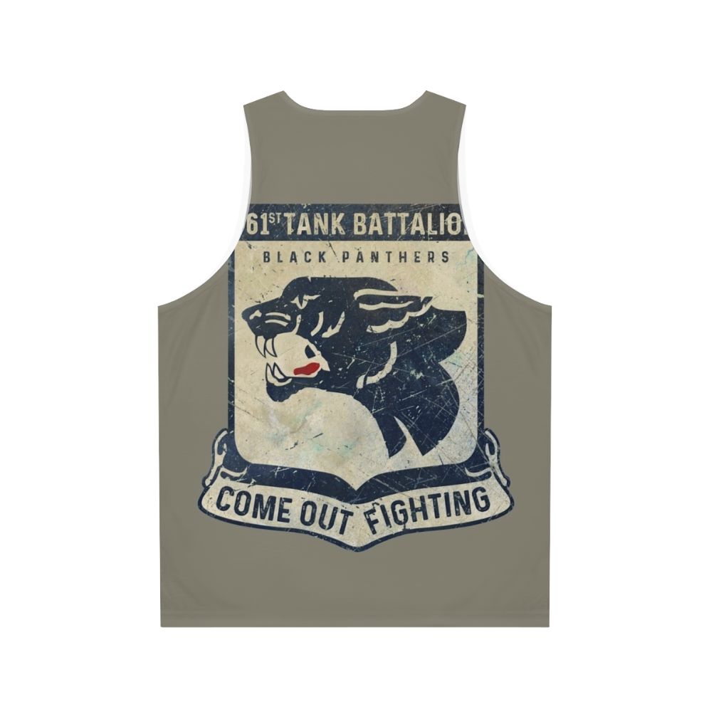 Vintage US Army 761 Tank Battalion Black Panther Emblem Unisex Tank Top - Back