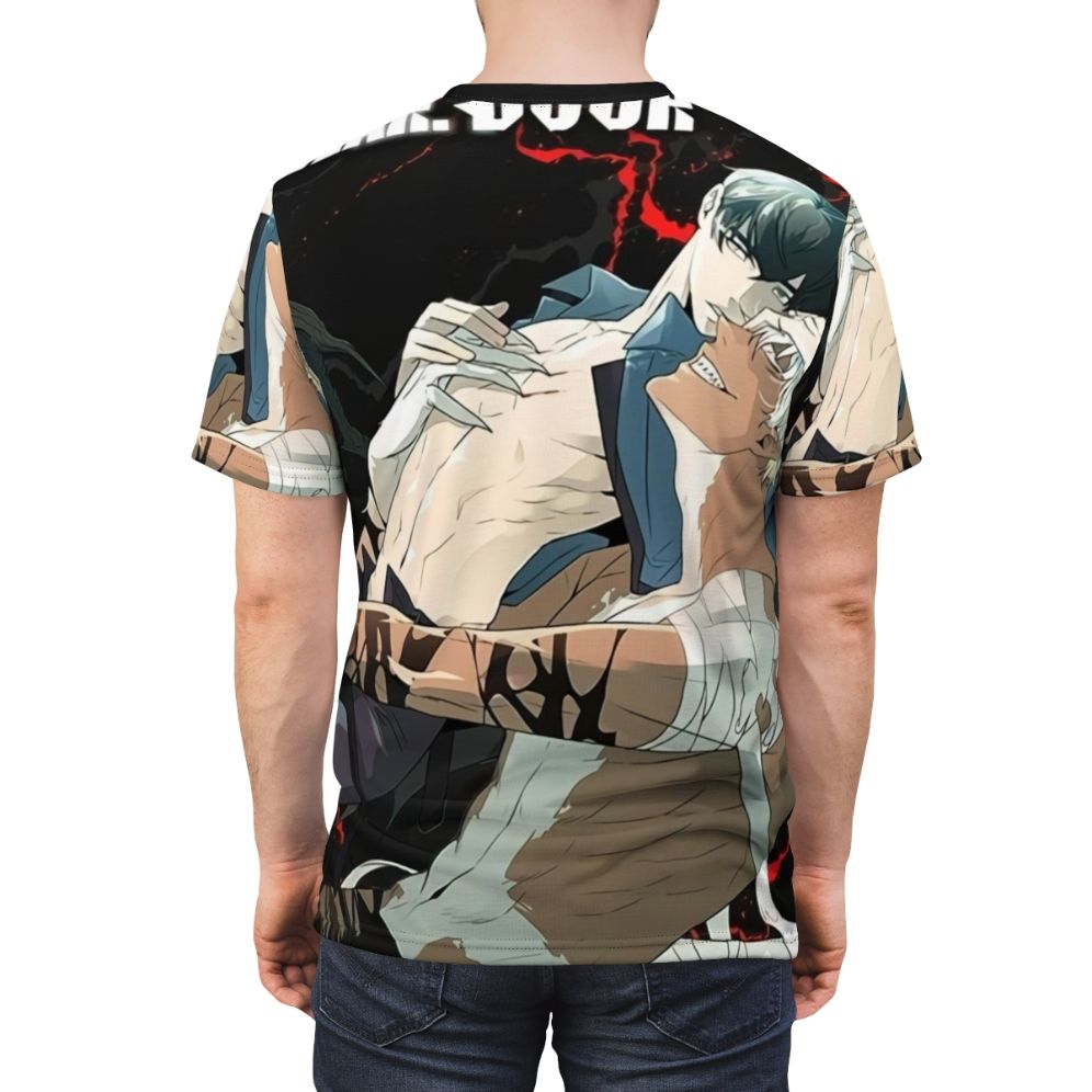 Anime inspired t-shirt featuring Cain character art from Korean literature - men back