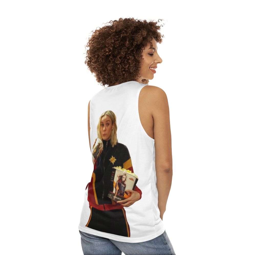 Unisex feminist superhero tank top - women back