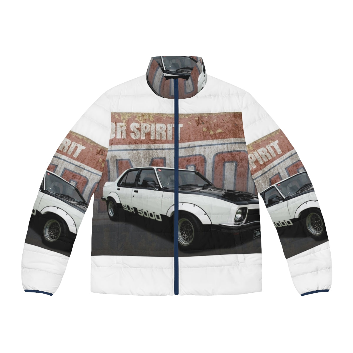 Slr 5000 Torana puffer jacket featuring the classic Holden Torana design