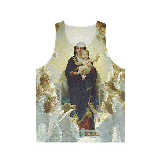 Unisex tank top with image of Virgin Mary and angels