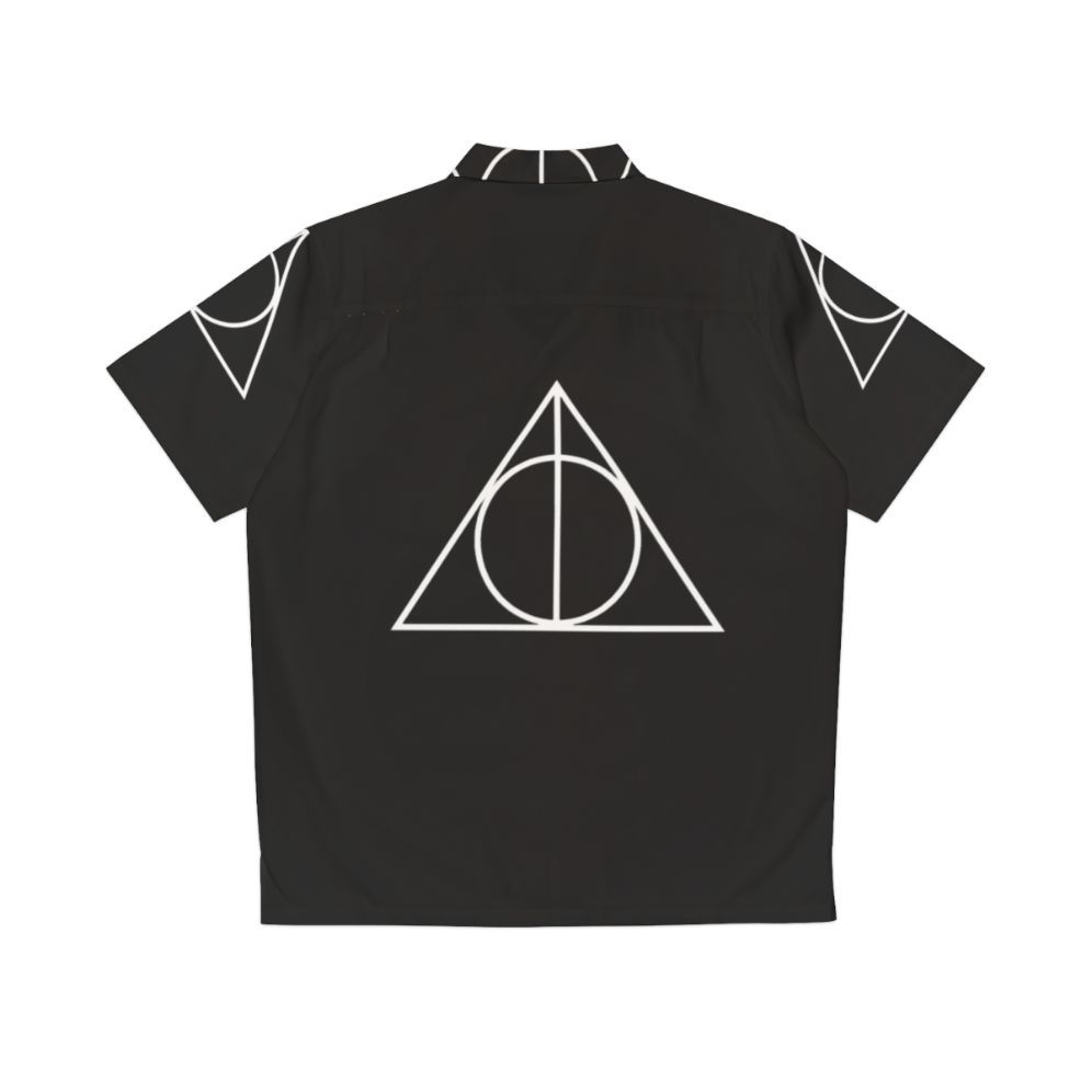 Deathly Hallows Hawaiian Shirt with Harry Potter Magical Symbols - Back