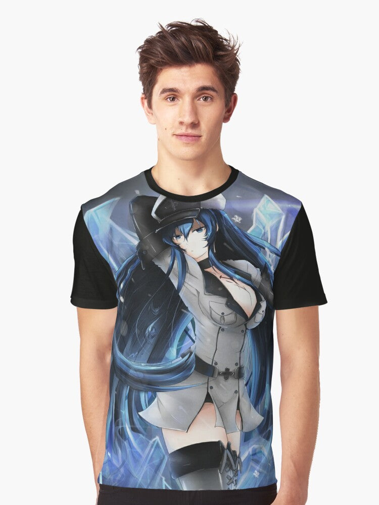 Graphic T-Shirt featuring Esdeath, the powerful general of the Empire from the anime Akame ga Kill - Men