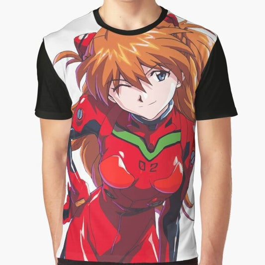 Asuka Langley Soryu from Neon Genesis Evangelion anime graphic t-shirt design