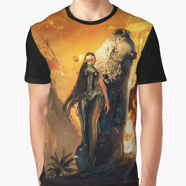 Stellar Blade video game character graphic t-shirt design