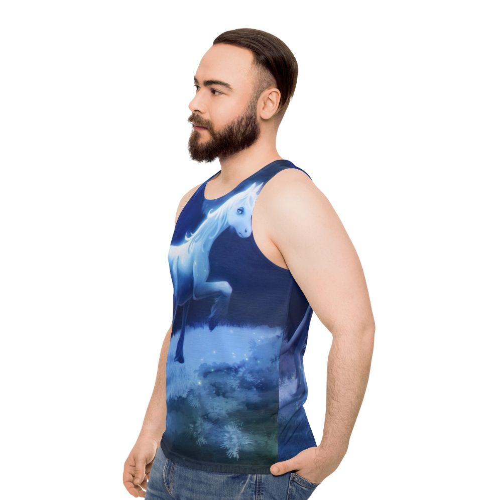 Unisex The Last Unicorn fantasy unicorn tank top - men side