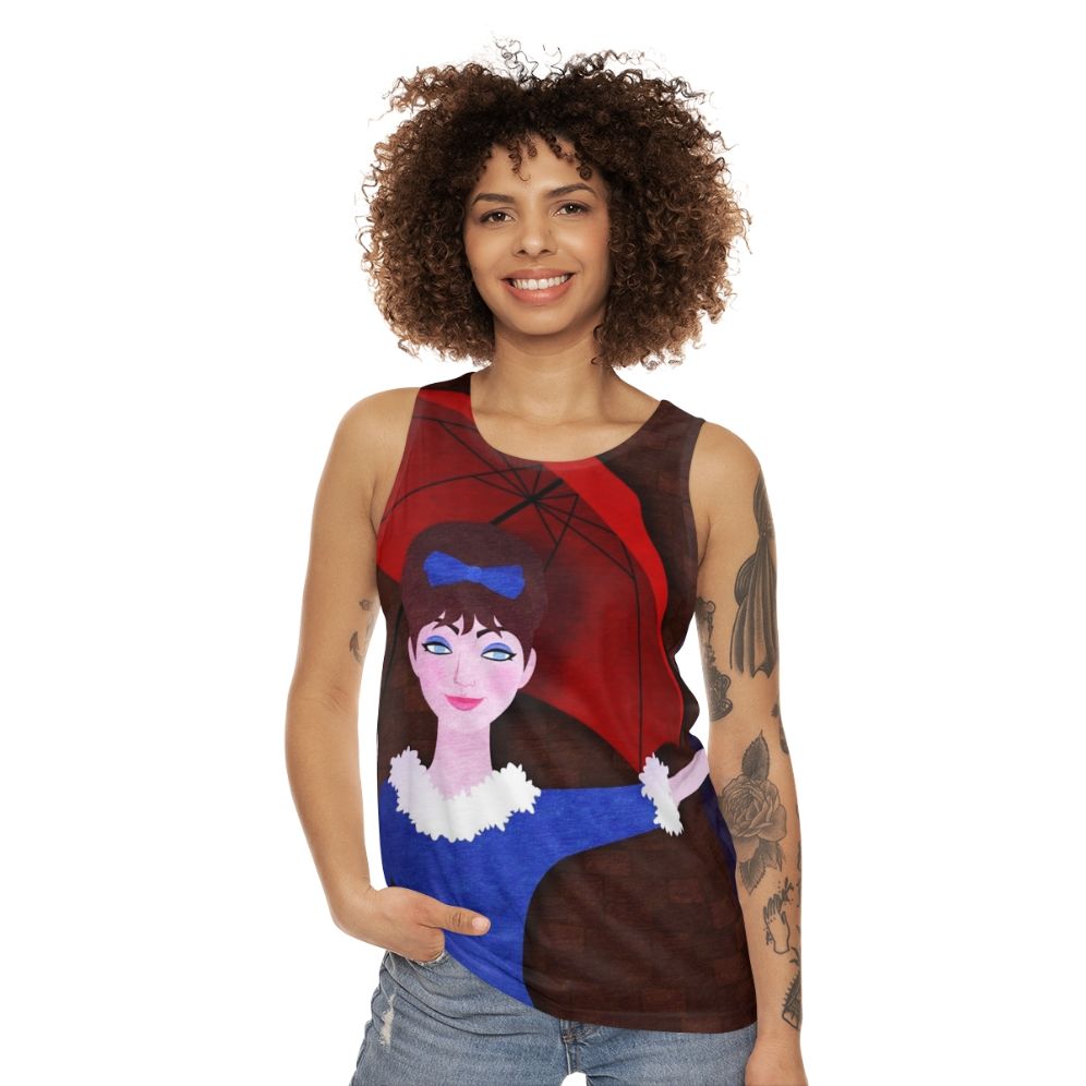 Unisex French cinema inspired tank top with "Une Femme Est Une Femme" design - women