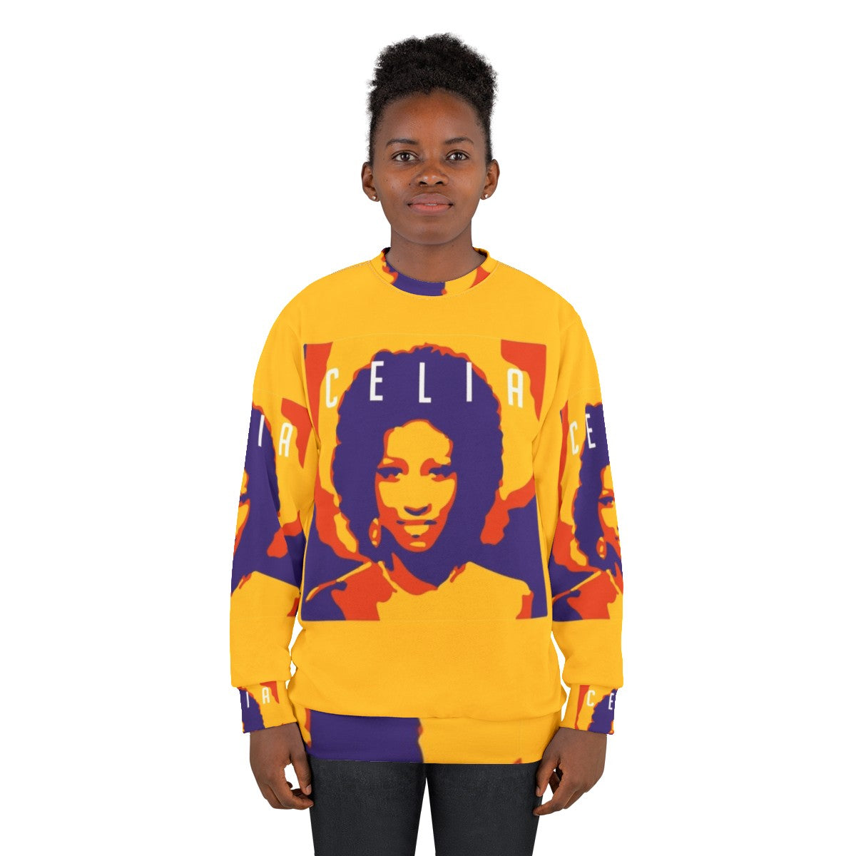 Celia Cruz-inspired latin pop art sweatshirt - women