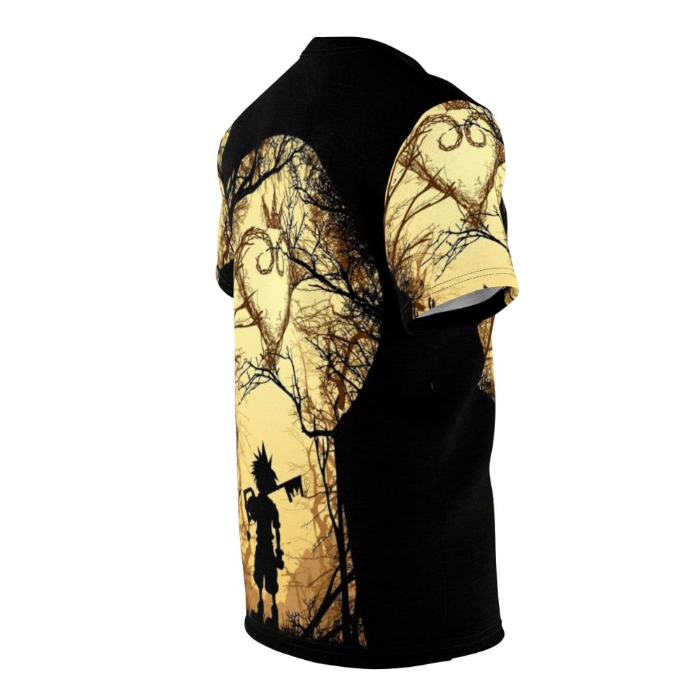 Stylish t-shirt featuring a custom kingdom hearts-inspired design with celestial elements - men right