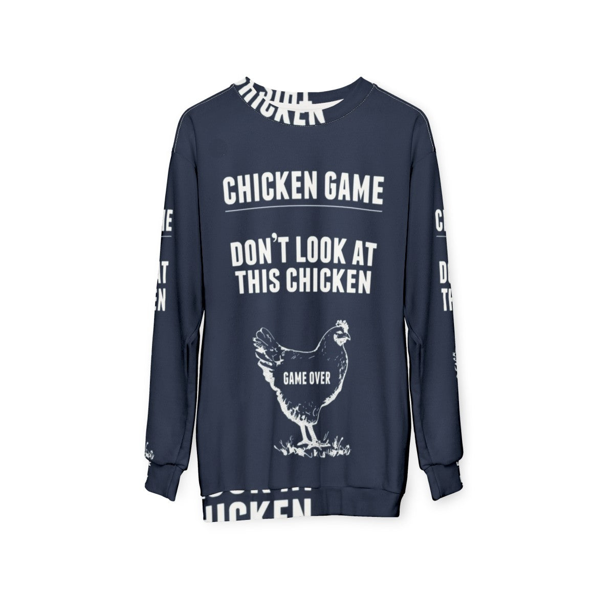 Funny chicken game graphic sweatshirt - hanging