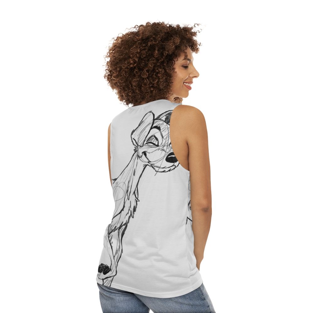 Tramp Sketch Disney Unisex Tank Top - women back