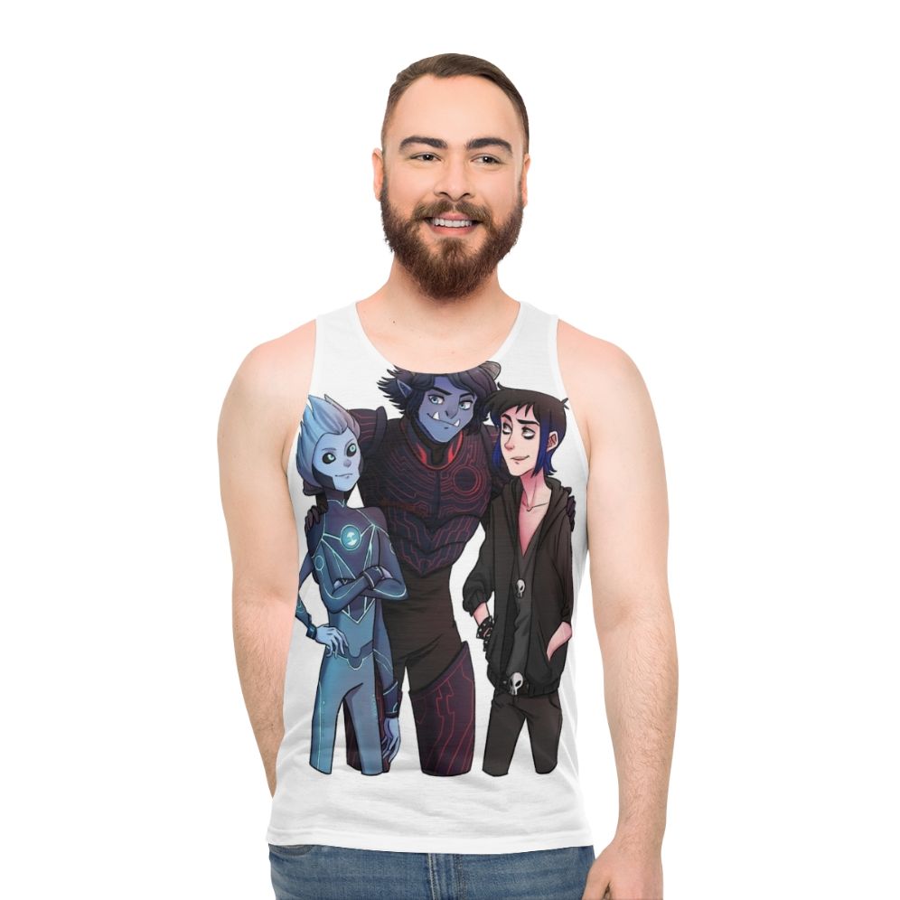 Trollhunters Unisex Tank Top featuring Jim Lake Jr., the troll hero - men