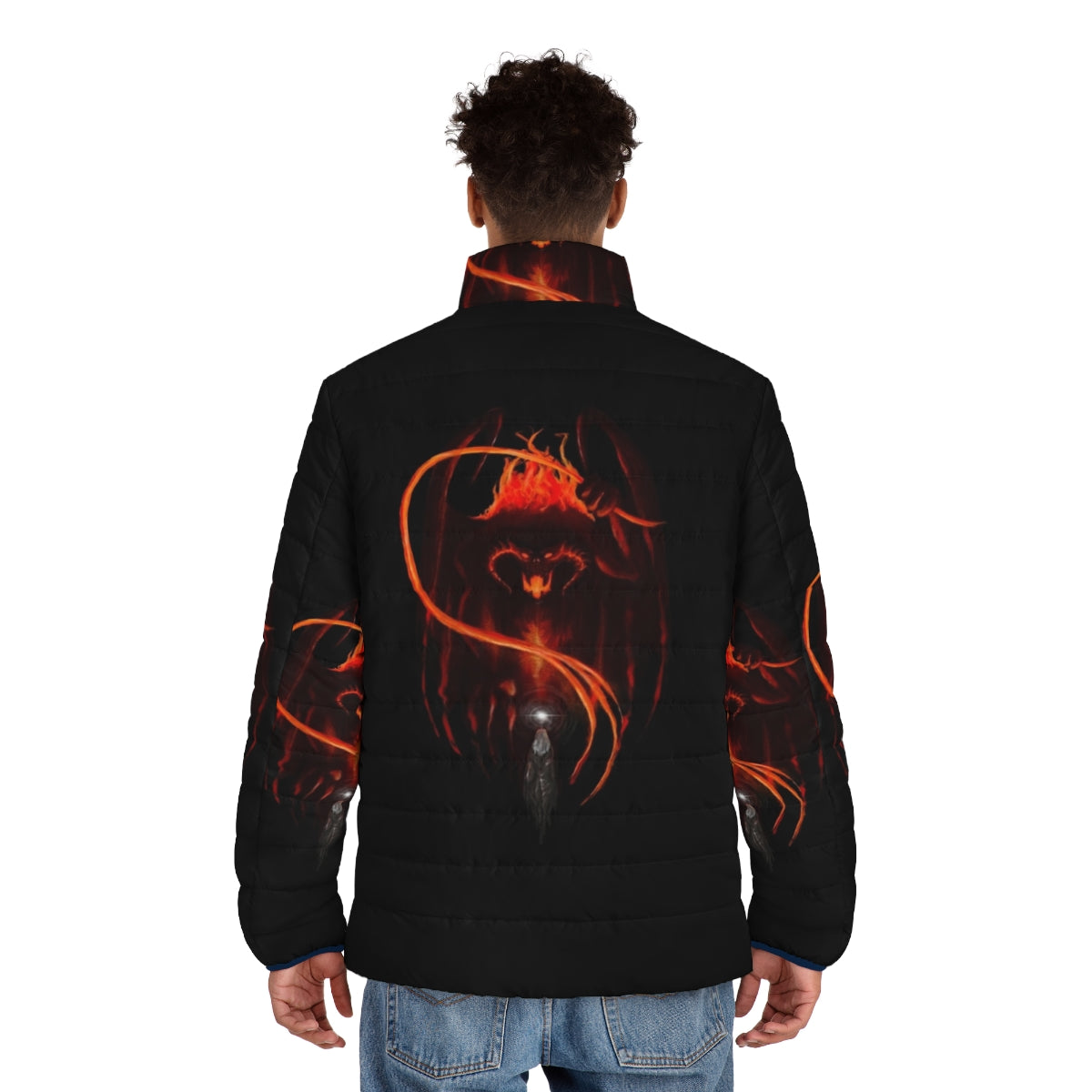 Balrog Puffer Jacket - Lord of the Rings inspired winter outerwear - men back