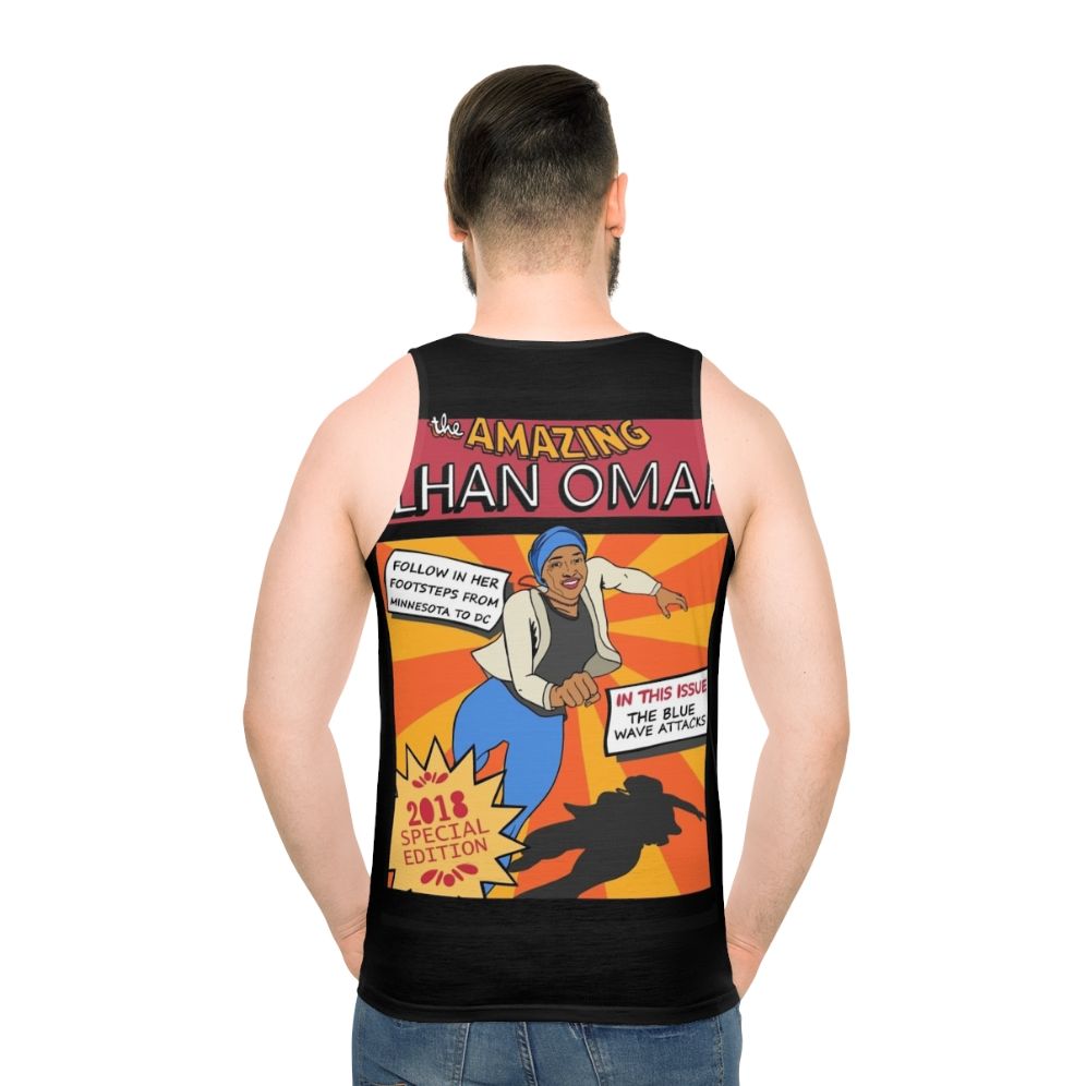 Ilhan Omar Feminist Superhero Tank Top - men back